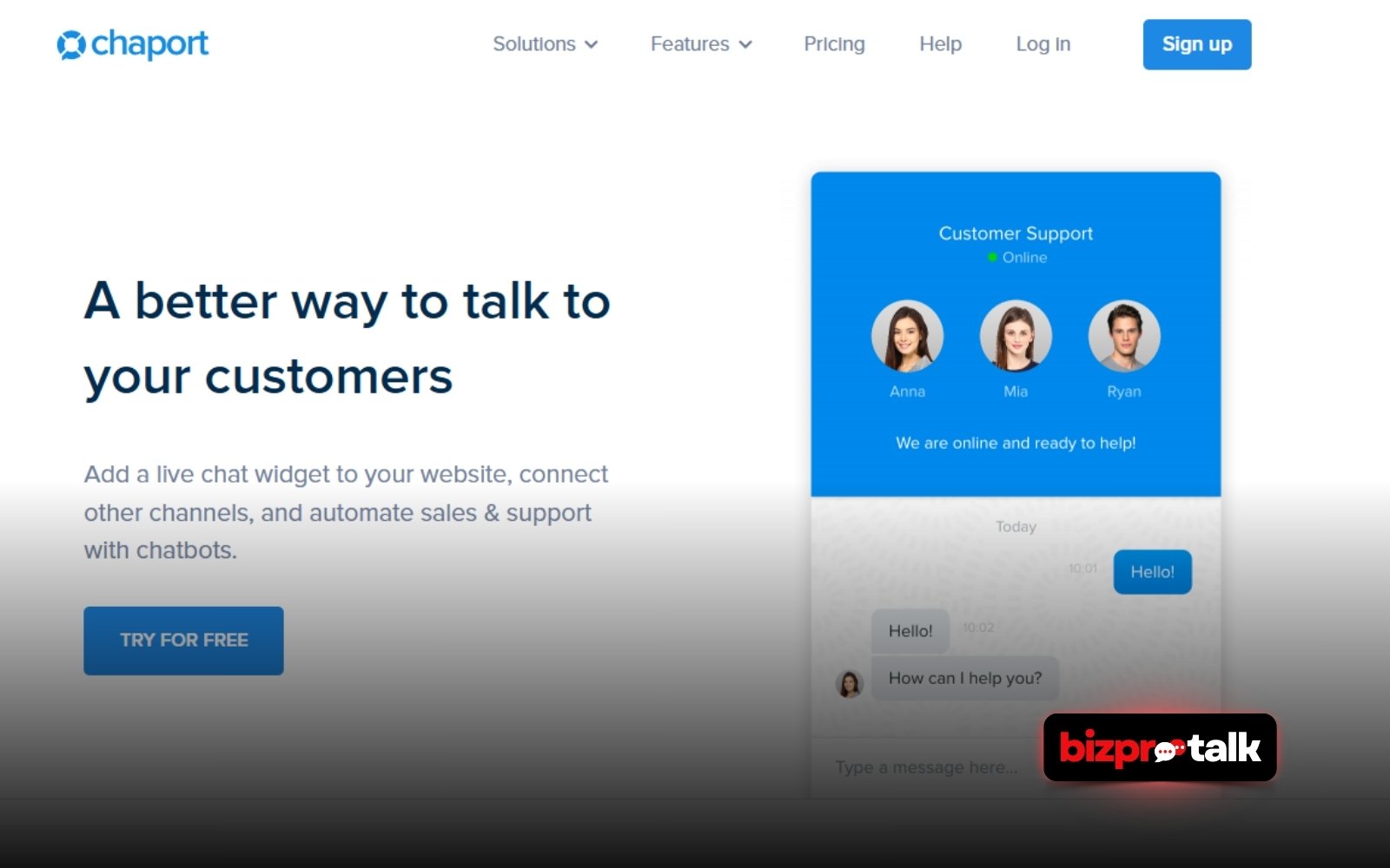 7 Best Live Chat Software for Your Start-Up 6 BizProTalk - 7 Best Live Chat Software for Your Startup - Chaport