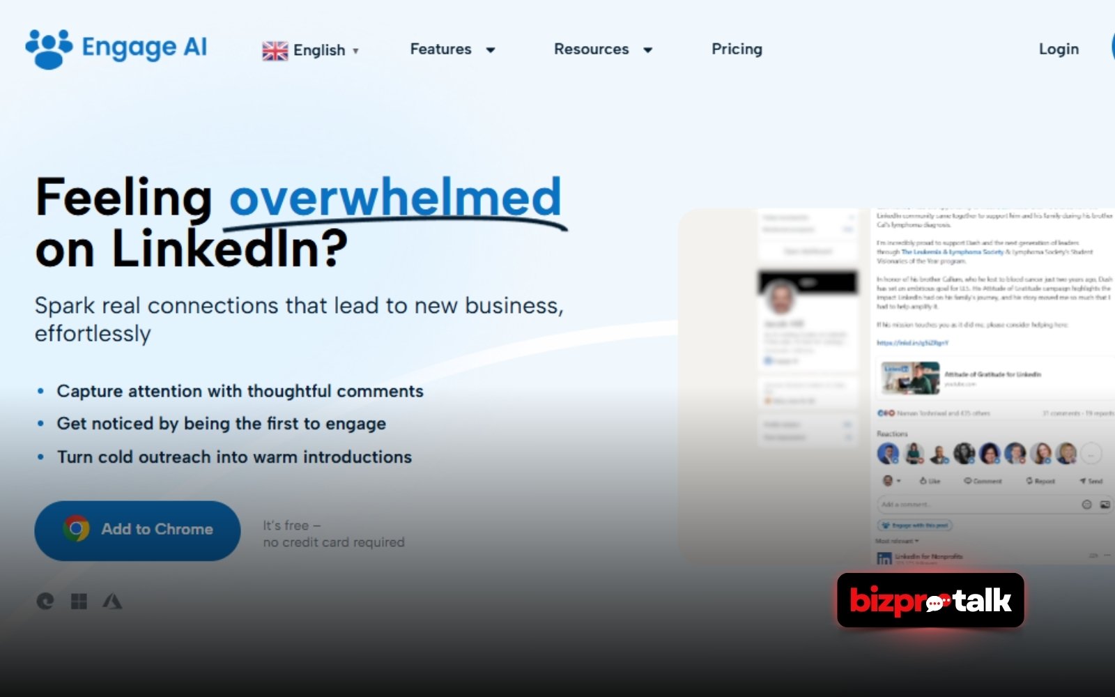 BizProTalk - Engage AI - Google Chrome Extension