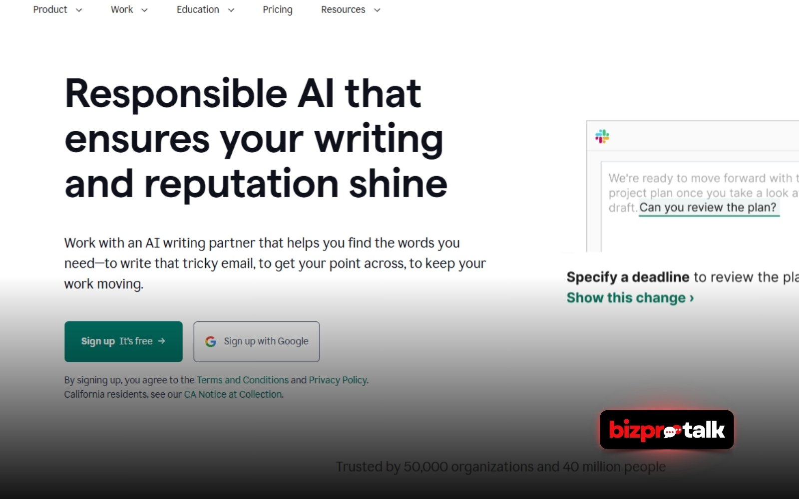 BizProTalk - Grammarly - Google Chrome Extension