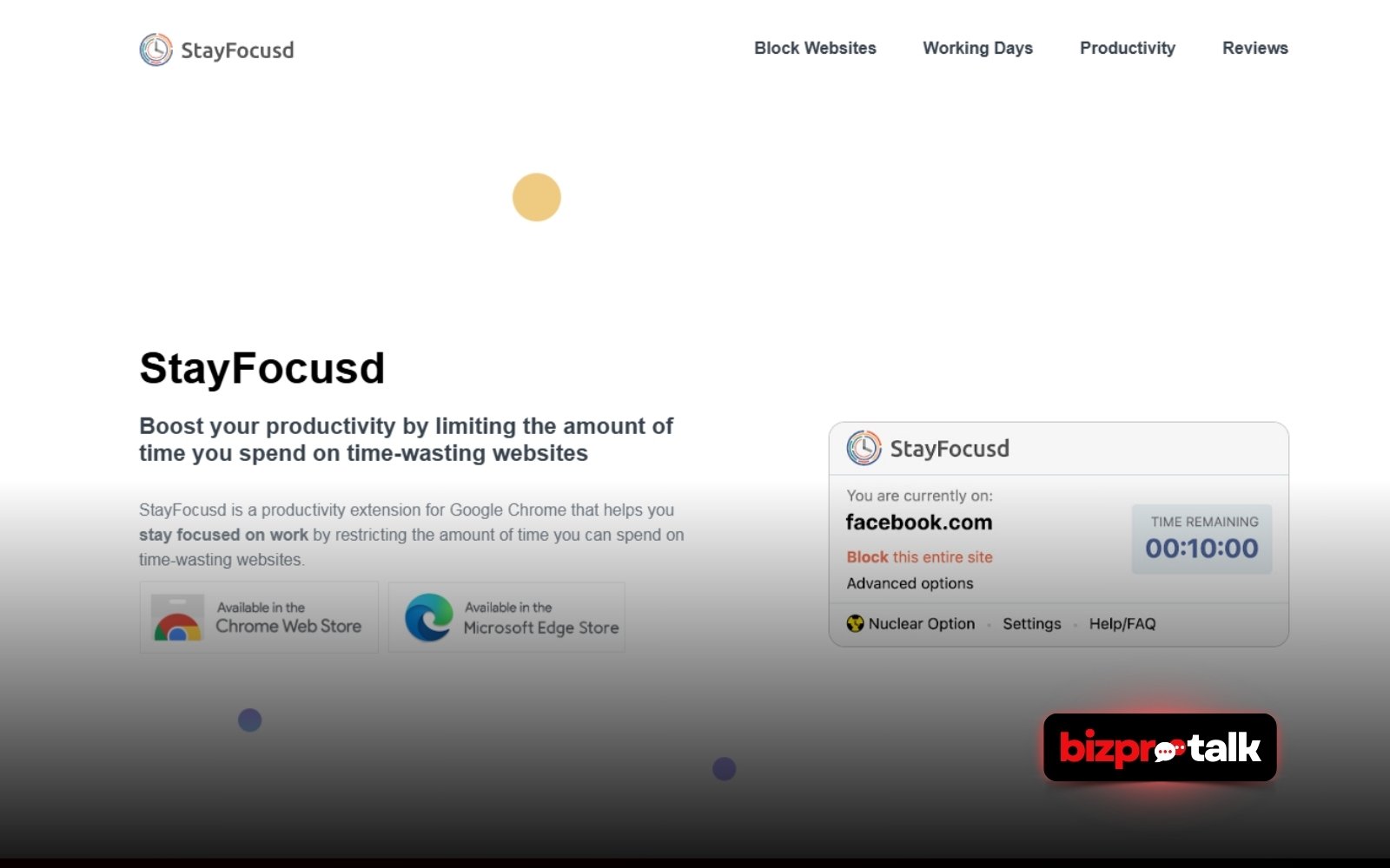 BizProTalk - StayFocusd - Google Chrome Extension